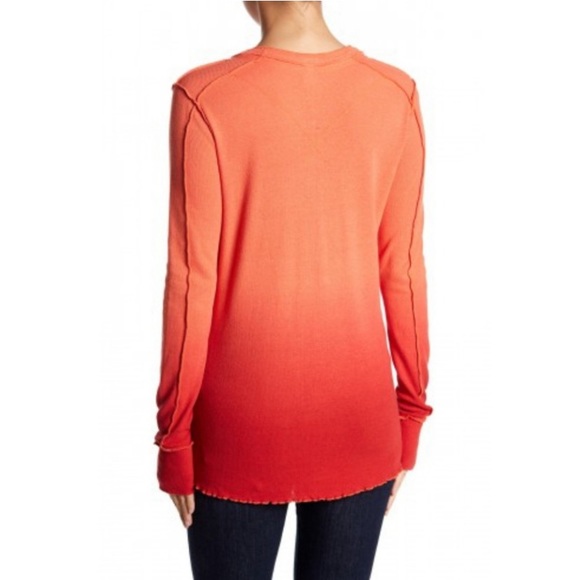 SOLD Free People We The Free Curl Up Ombré Henley Top S - Picture 2 of 10